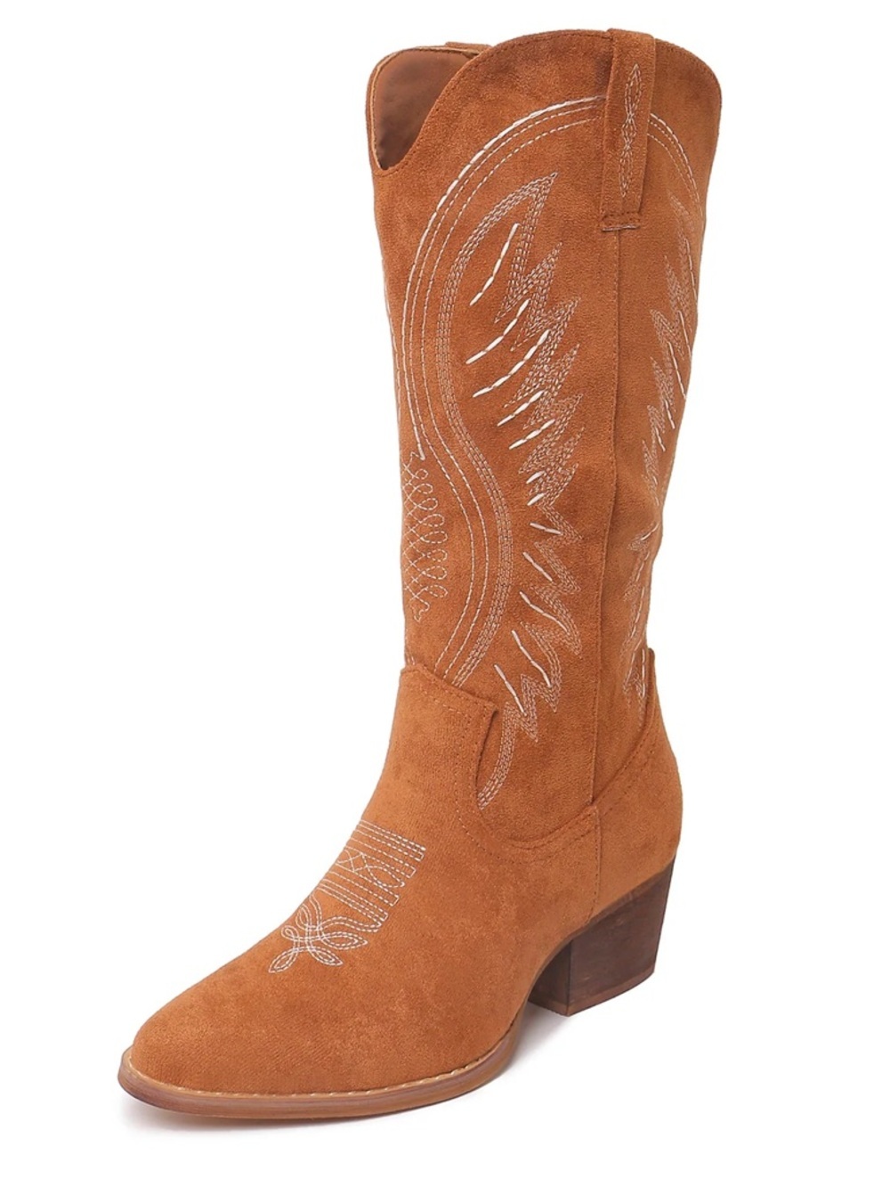 J. Adams Roundup Western Boots Camel Tan Vegan Suede Size 11 NWT